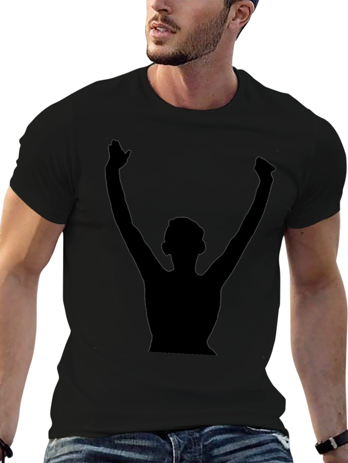 Silhouette Winner Black T-Shirt | Casual Graphic Tee