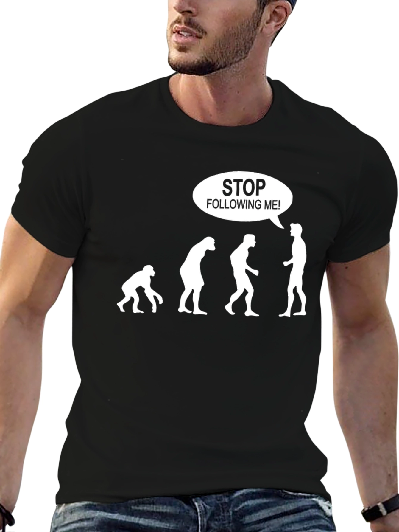 Evolution Stop Following Me! Funny Graphic T-Shirt