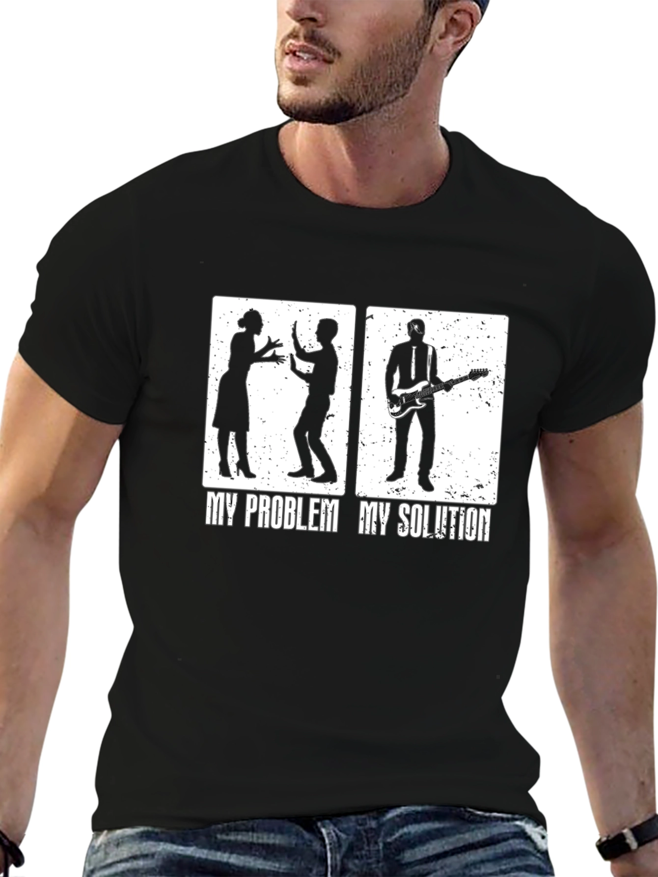 My Problem My Solution T-Shirt Guitarist Funny Tee