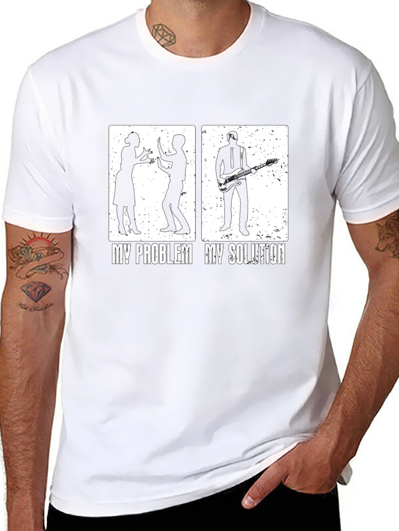 My Problem My Solution T-Shirt Guitarist Funny Tee