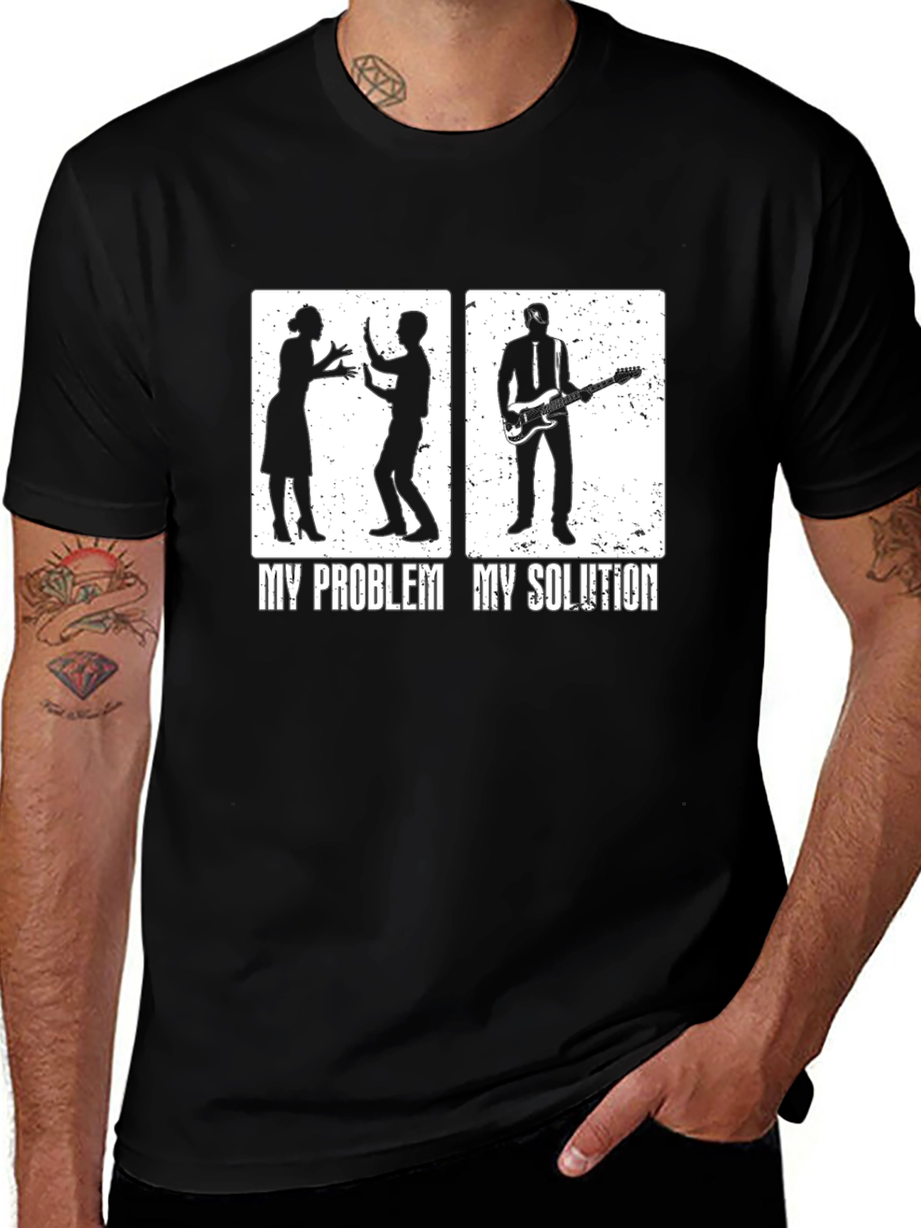 My Problem My Solution T-Shirt Guitarist Funny Tee