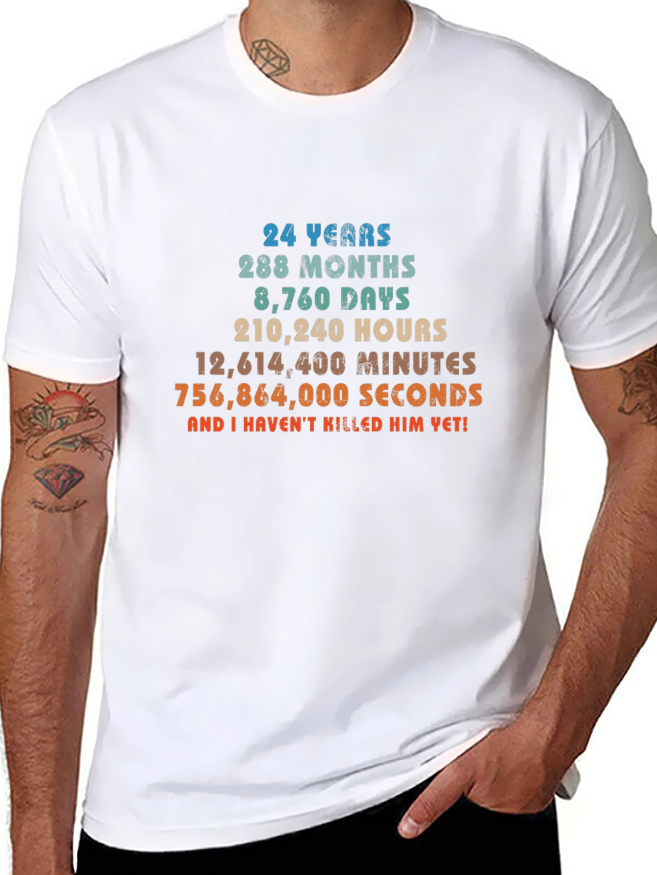 24 Years Anniversary Novelty Graphic T-Shirt