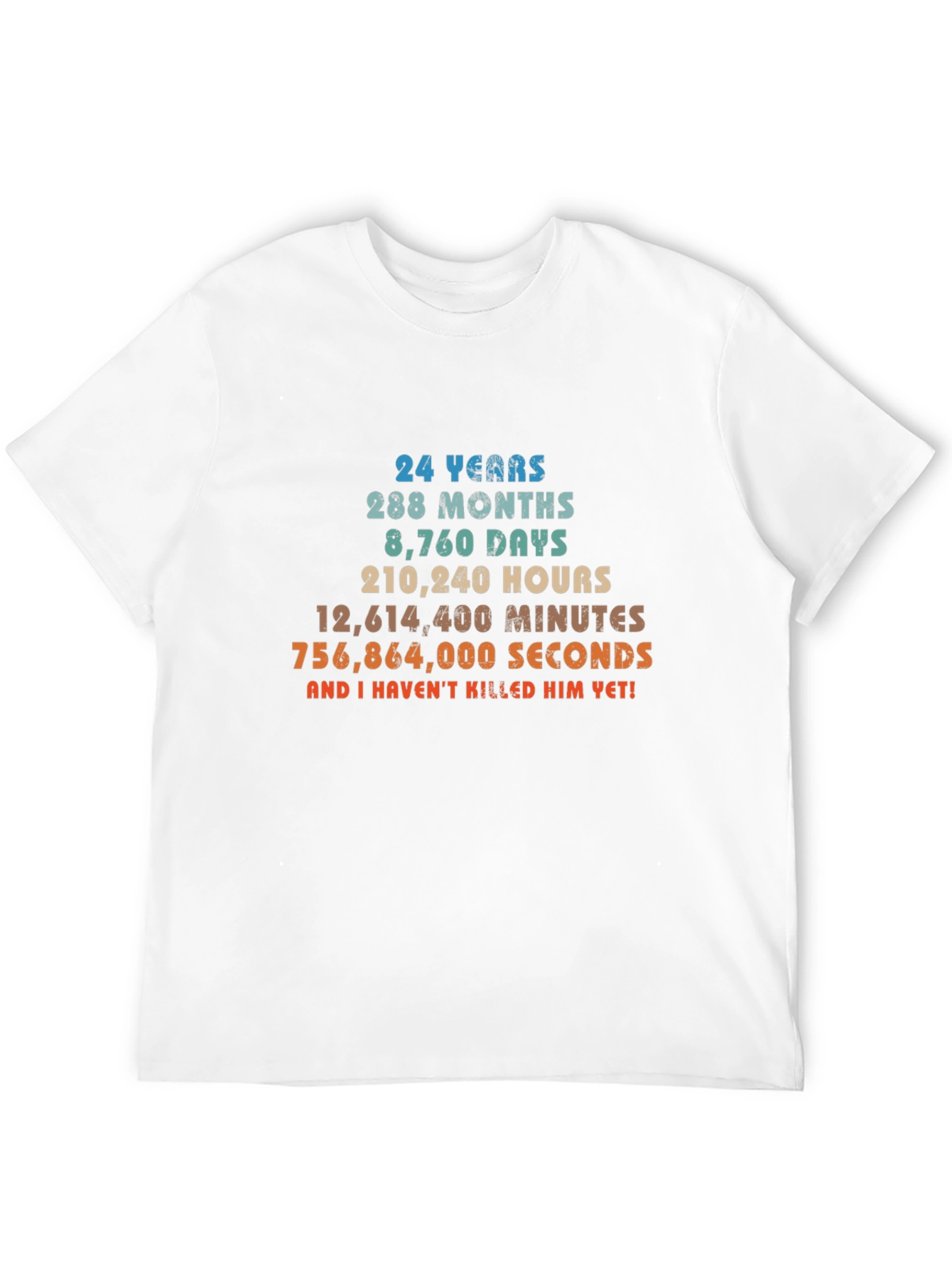 24 Years Anniversary Novelty Graphic T-Shirt