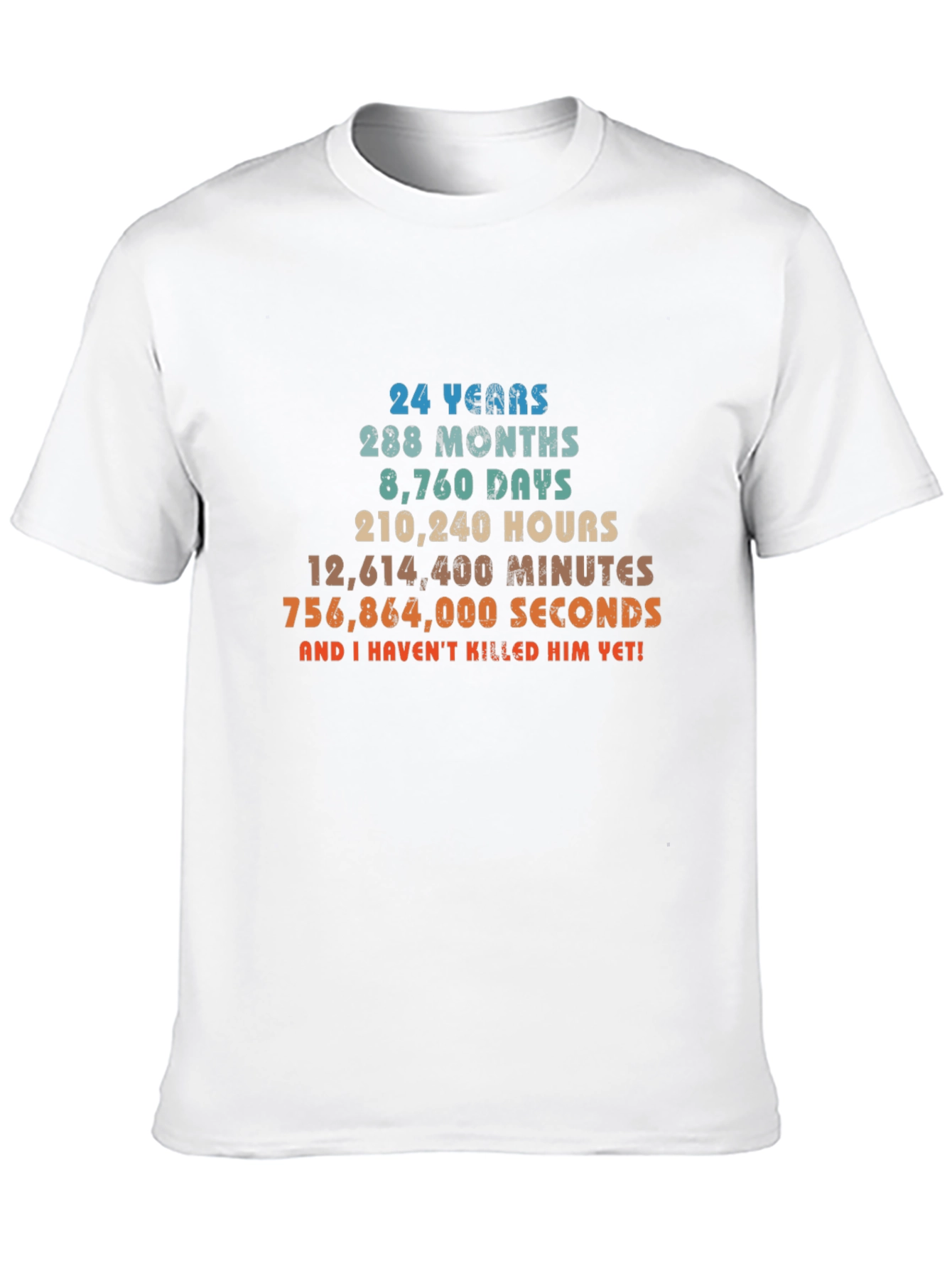 24 Years Anniversary Novelty Graphic T-Shirt