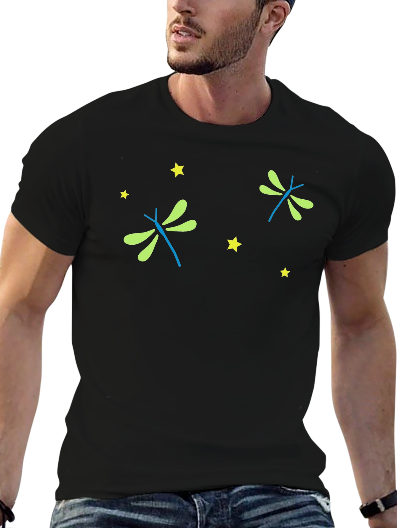 Black Dragonfly & Star Graphic Tee