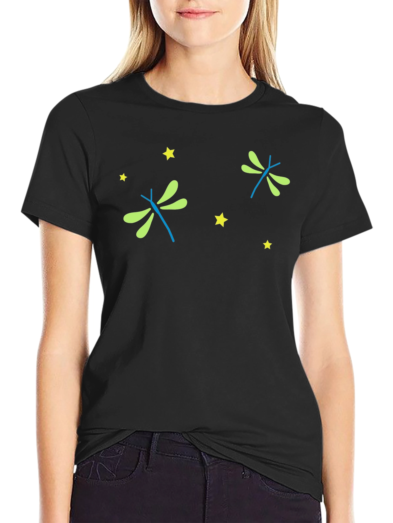 Black Dragonfly & Star Graphic Tee