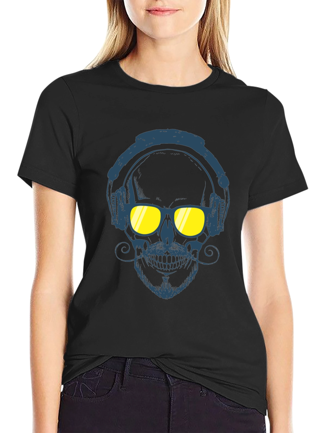 Skull With Headphones Graphic Tee