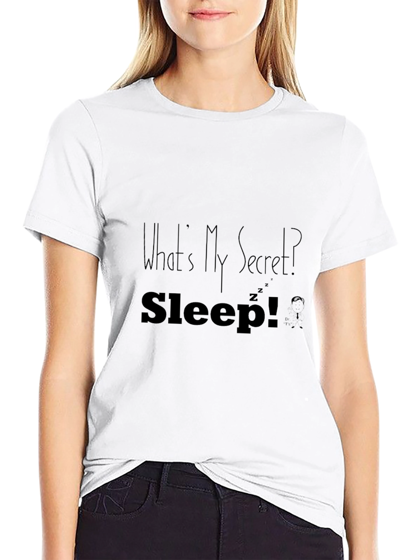 Whats My Secret? Sleep! Black Graphic T-Shirt
