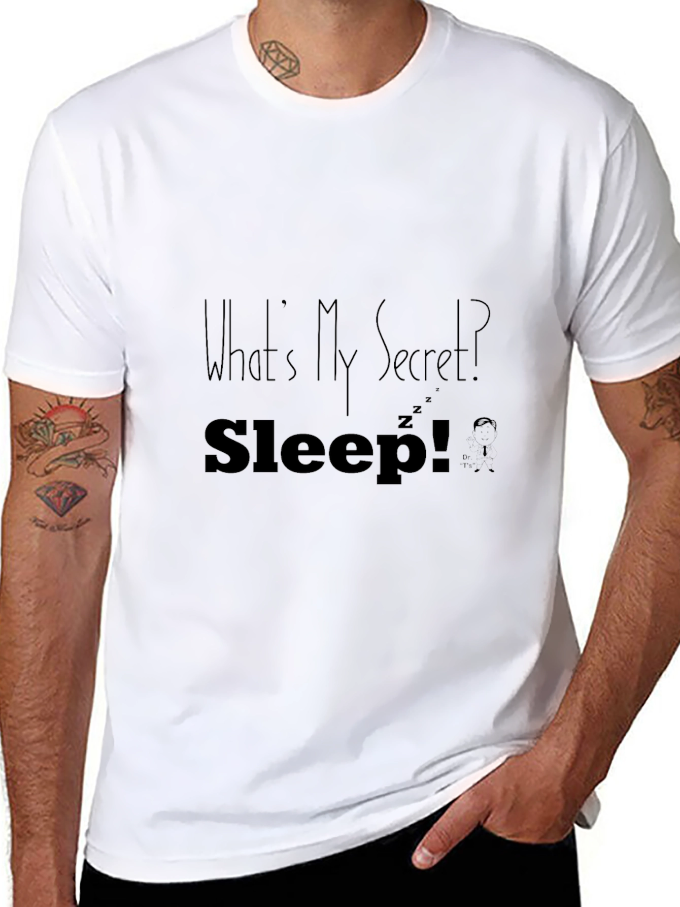 Whats My Secret? Sleep! Black Graphic T-Shirt