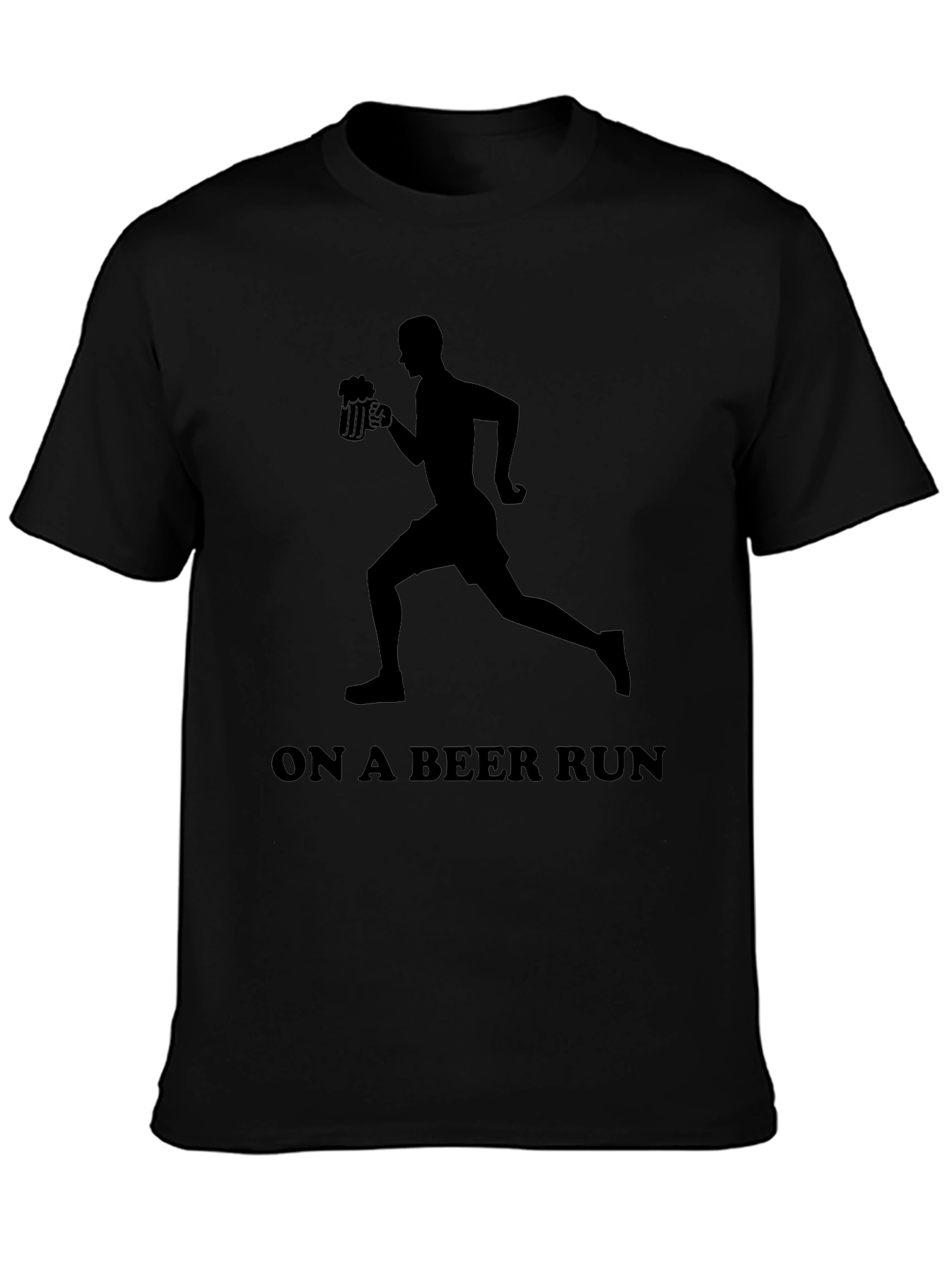 Beer Run Graphic Tee - Black Novelty T-Shirt