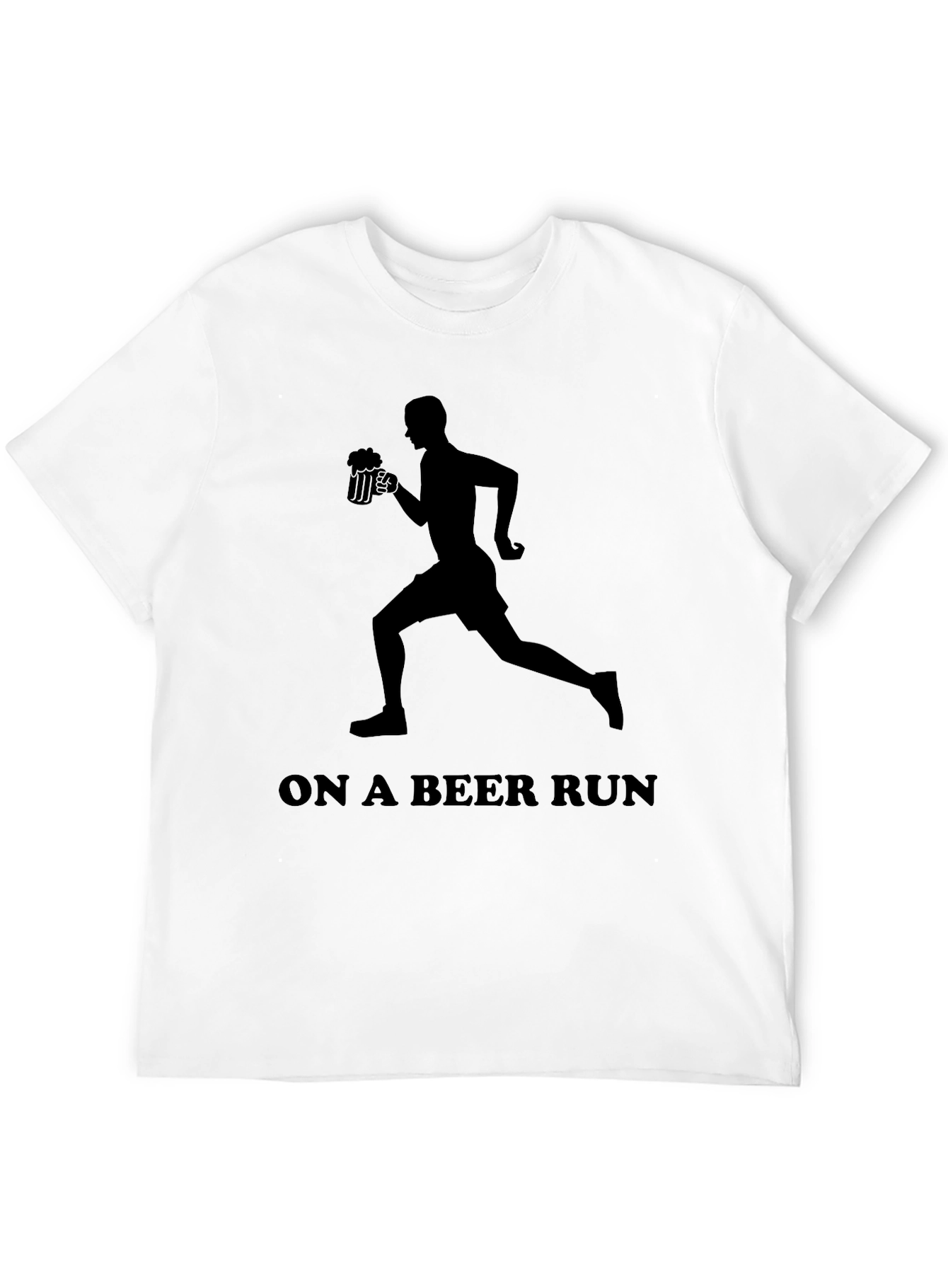 Beer Run Graphic Tee - Black Novelty T-Shirt