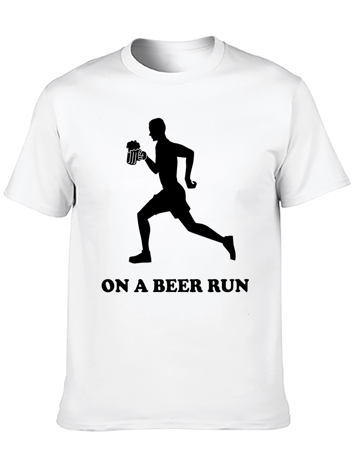 Beer Run Graphic Tee - Black Novelty T-Shirt