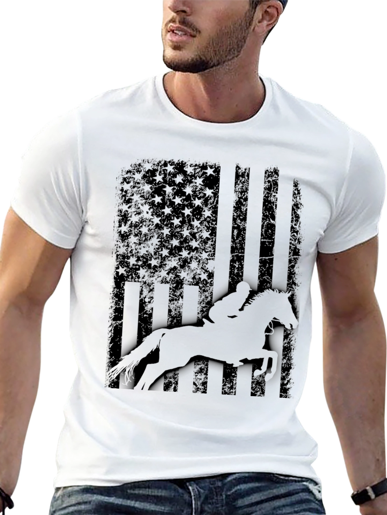 Equestrian American Flag T-Shirt