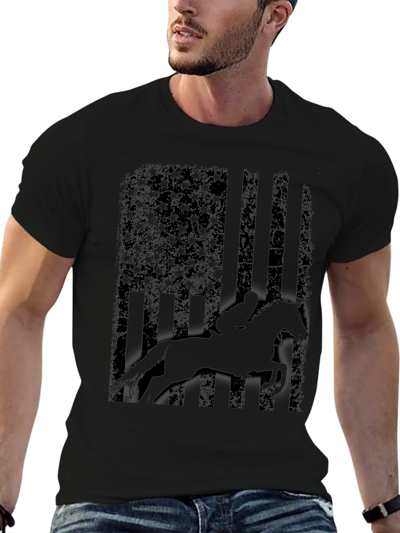 Equestrian American Flag T-Shirt