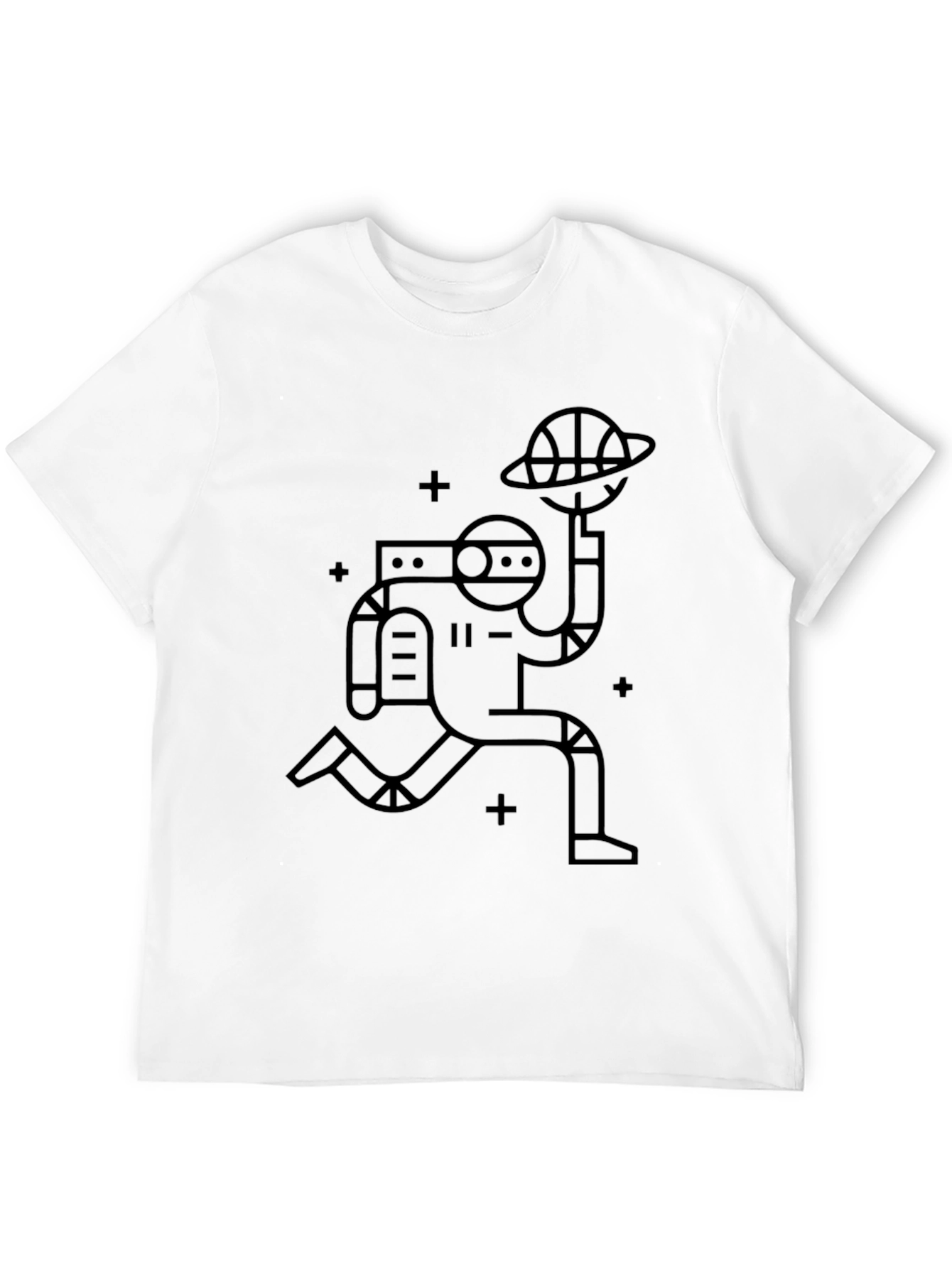 Astronaut Dunk Black T-Shirt - Space Basketball Tee