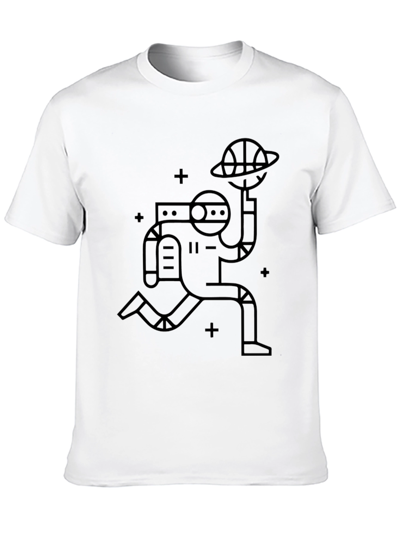 Astronaut Dunk Black T-Shirt - Space Basketball Tee
