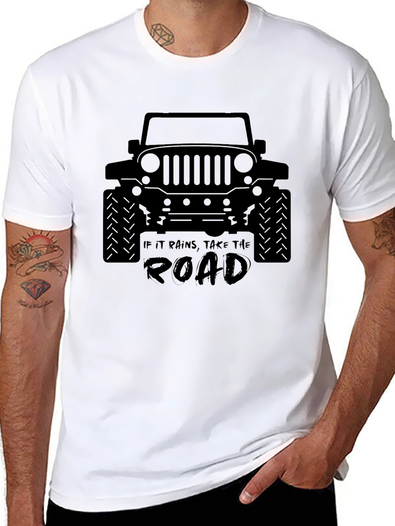 Black Take The Road Jeep T-Shirt