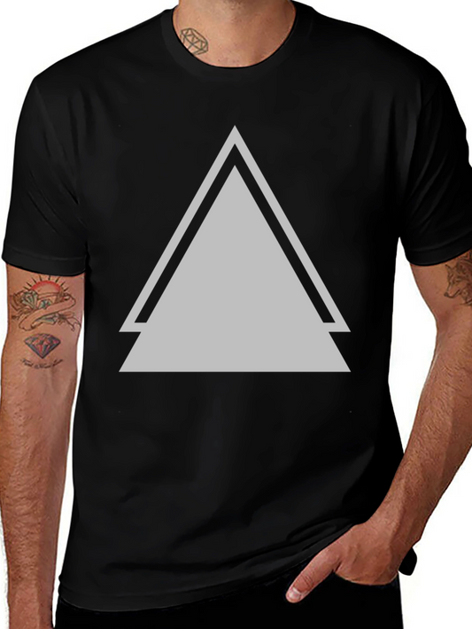 Geometric Triangle Graphic Black T-Shirt