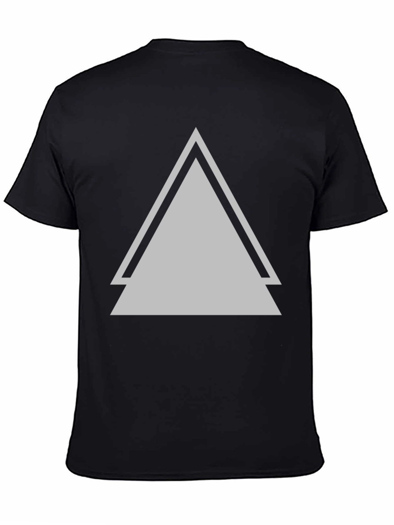 Geometric Triangle Graphic Black T-Shirt