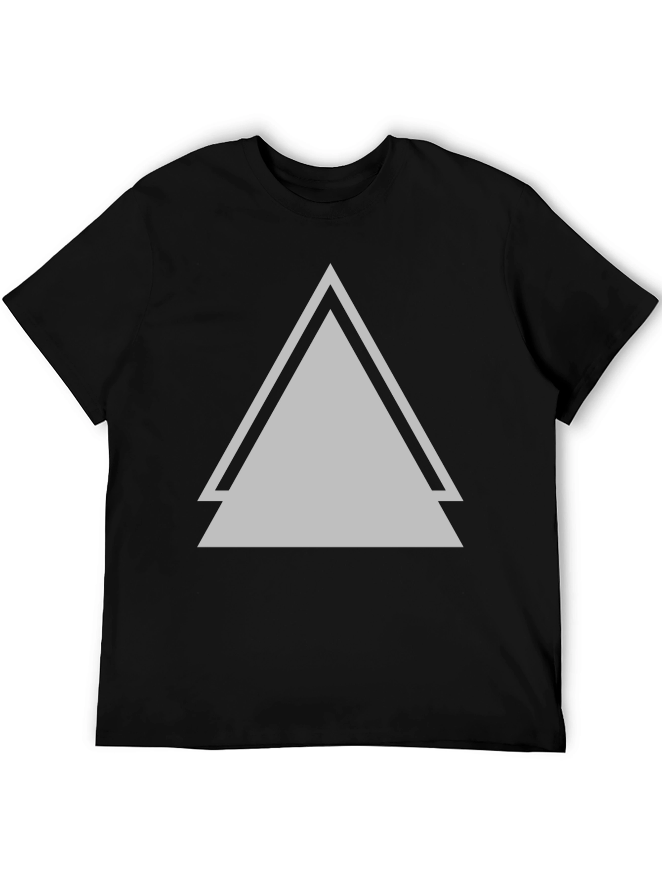 Geometric Triangle Graphic Black T-Shirt