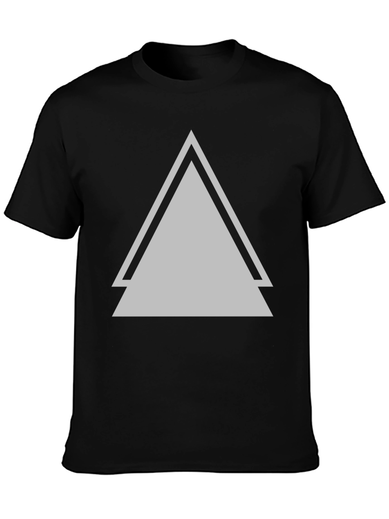 Geometric Triangle Graphic Black T-Shirt