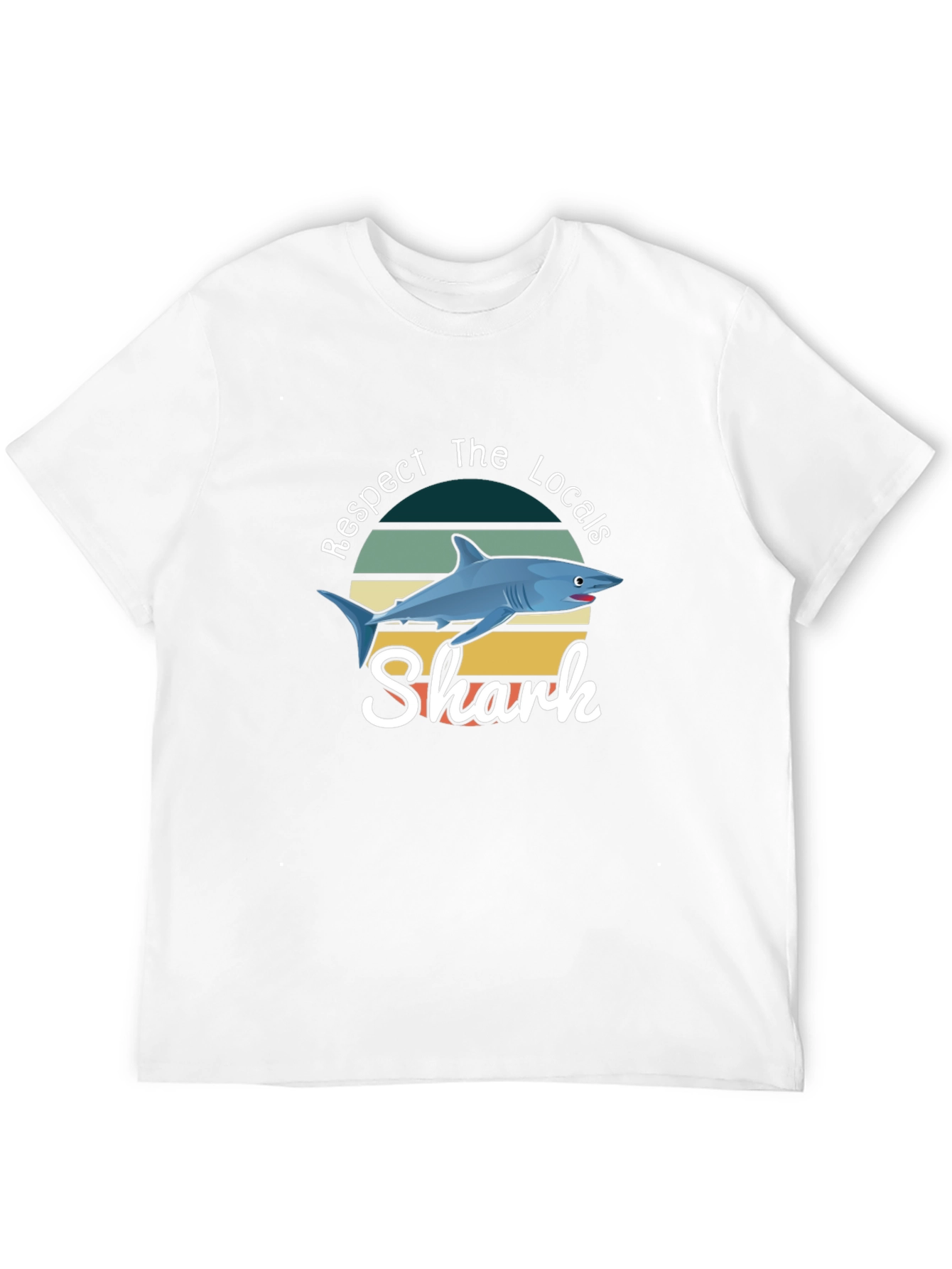 Respect The Locals Shark T-Shirt Black Crewneck