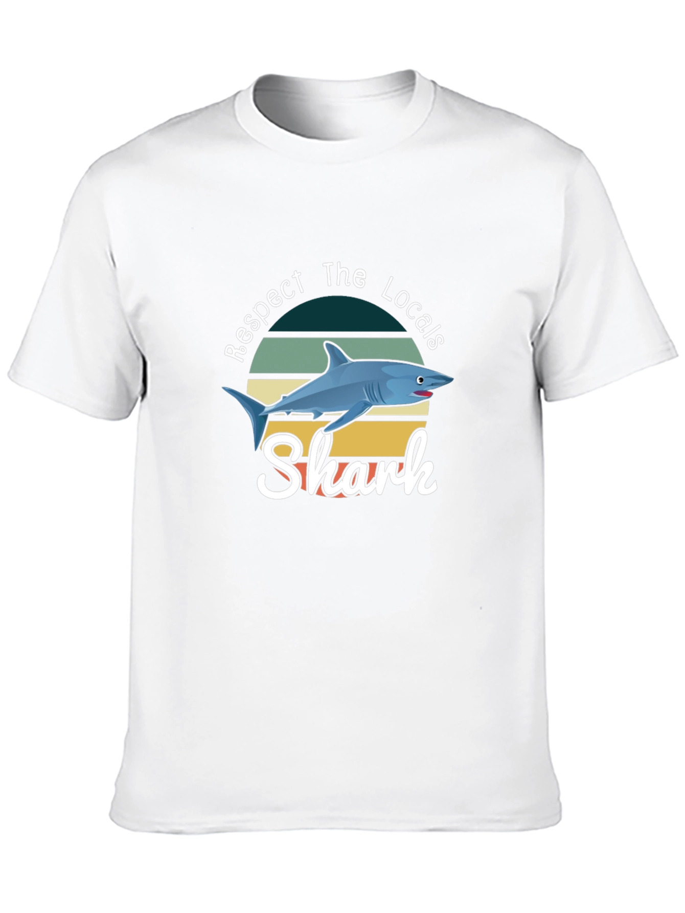 Respect The Locals Shark T-Shirt Black Crewneck