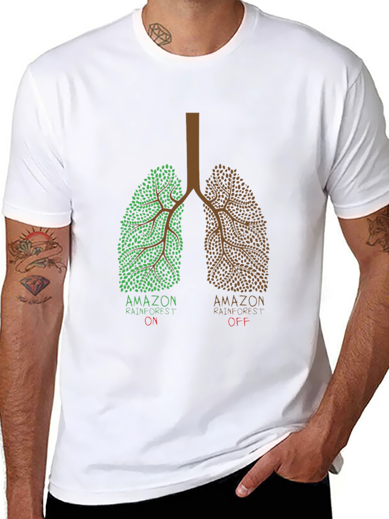 Amazon Rainforest Lungs Graphic T-Shirt - Black