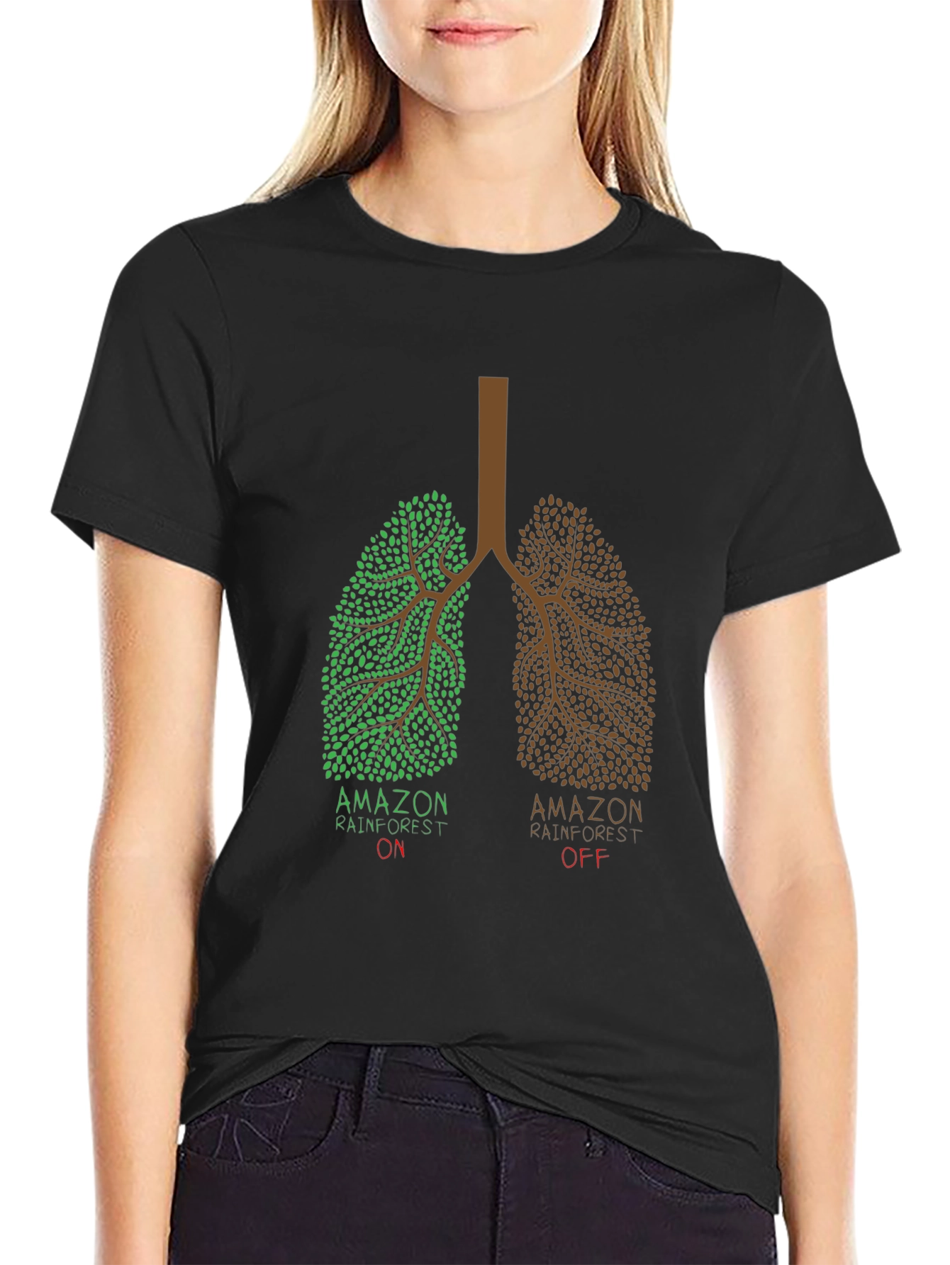 Amazon Rainforest Lungs Graphic T-Shirt - Black