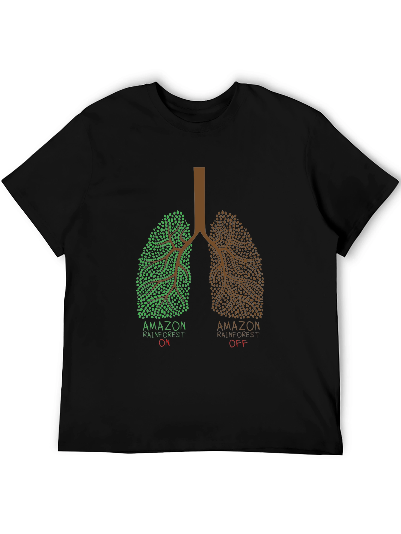 Amazon Rainforest Lungs Graphic T-Shirt - Black