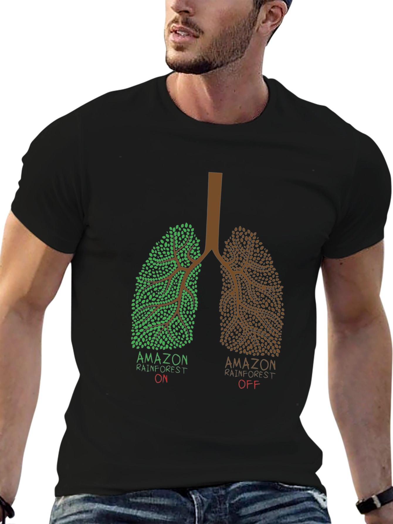 Amazon Rainforest Lungs Graphic T-Shirt - Black