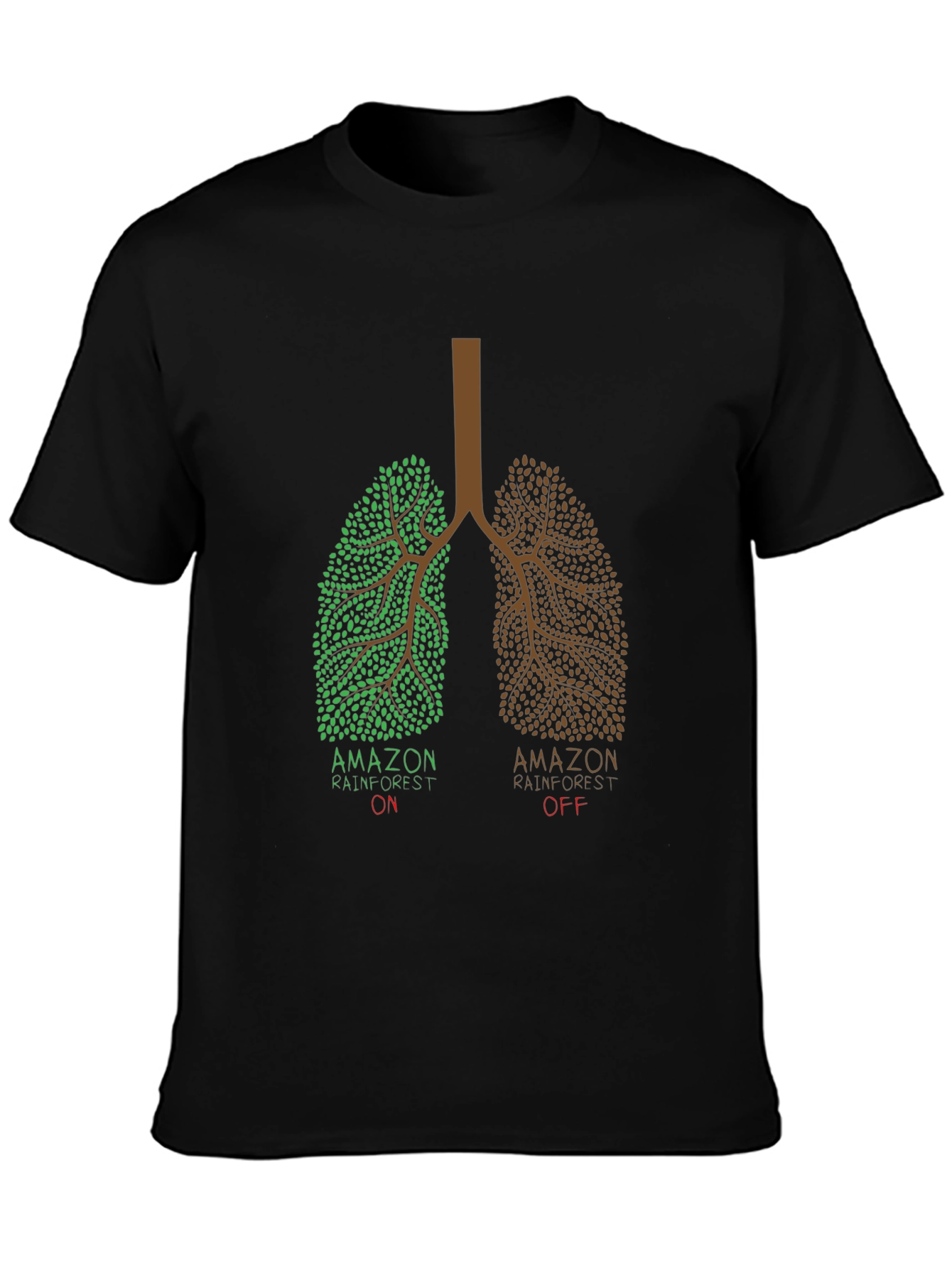 Amazon Rainforest Lungs Graphic T-Shirt - Black