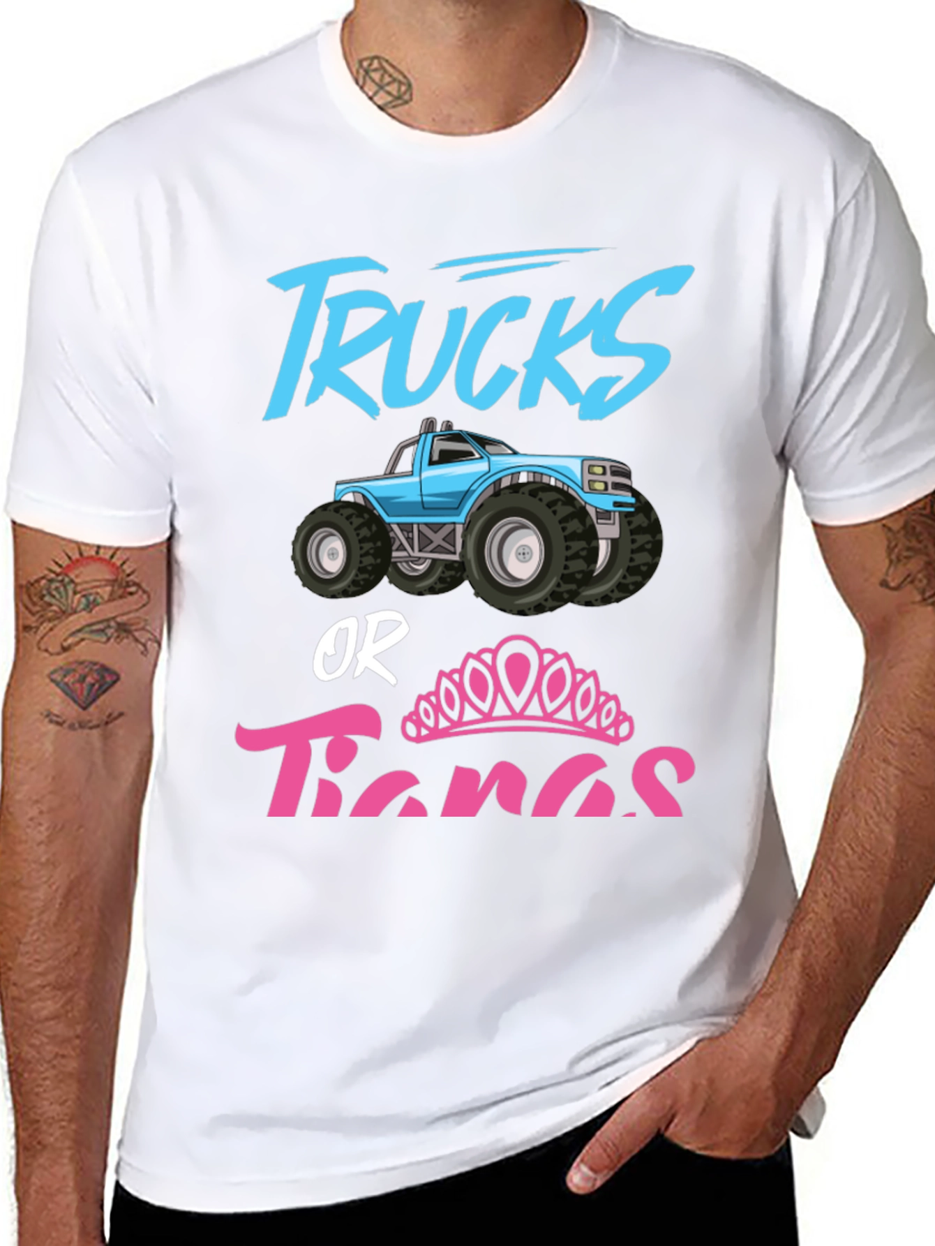Trucks or Tiaras Gender Reveal Shirt