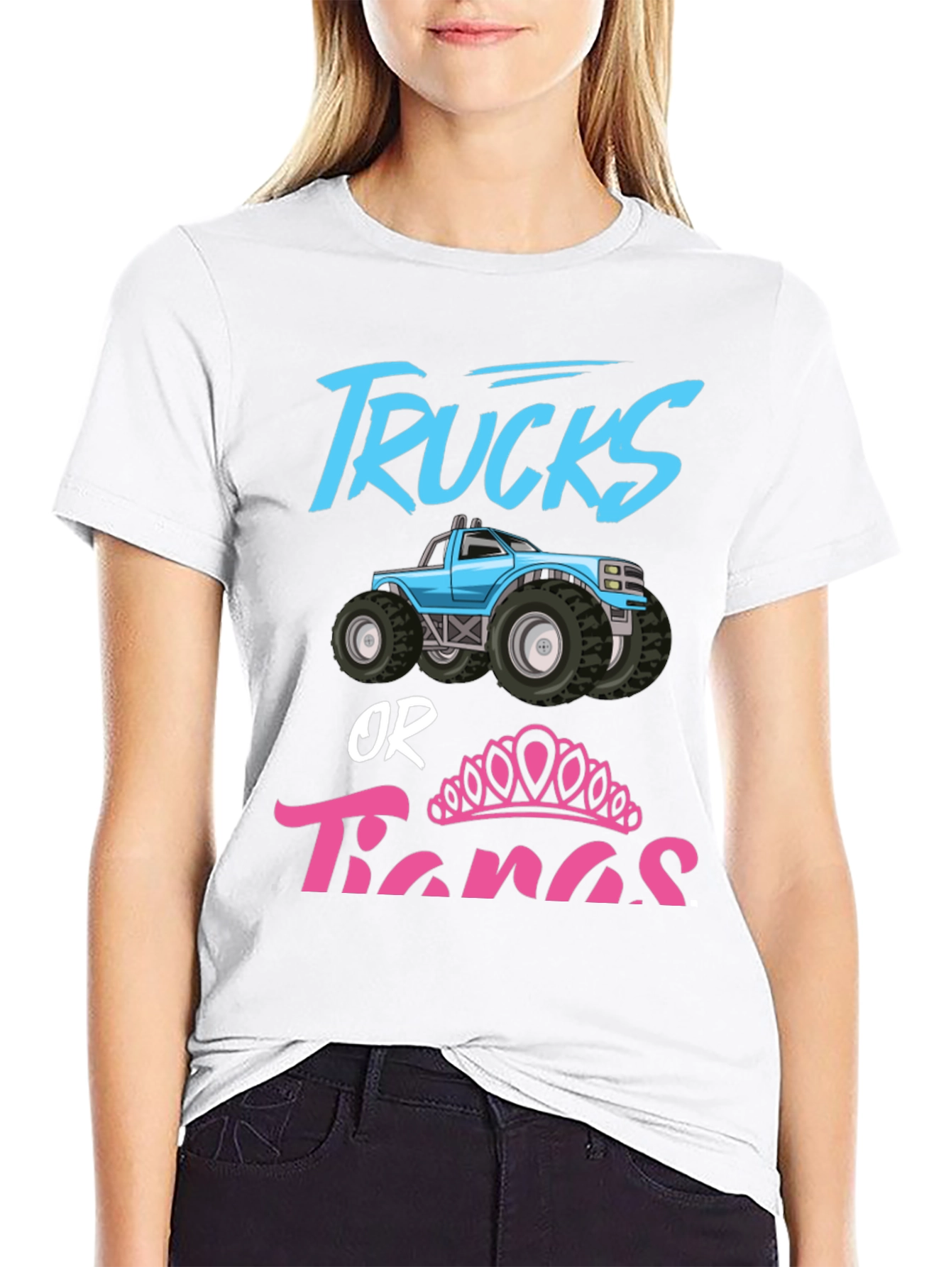 Trucks or Tiaras Gender Reveal Shirt