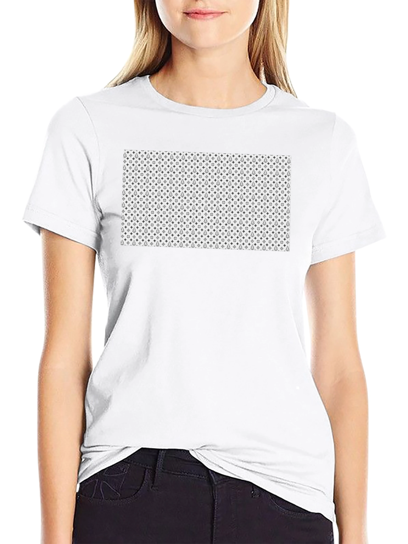 Patterned Graphic Black T-Shirt