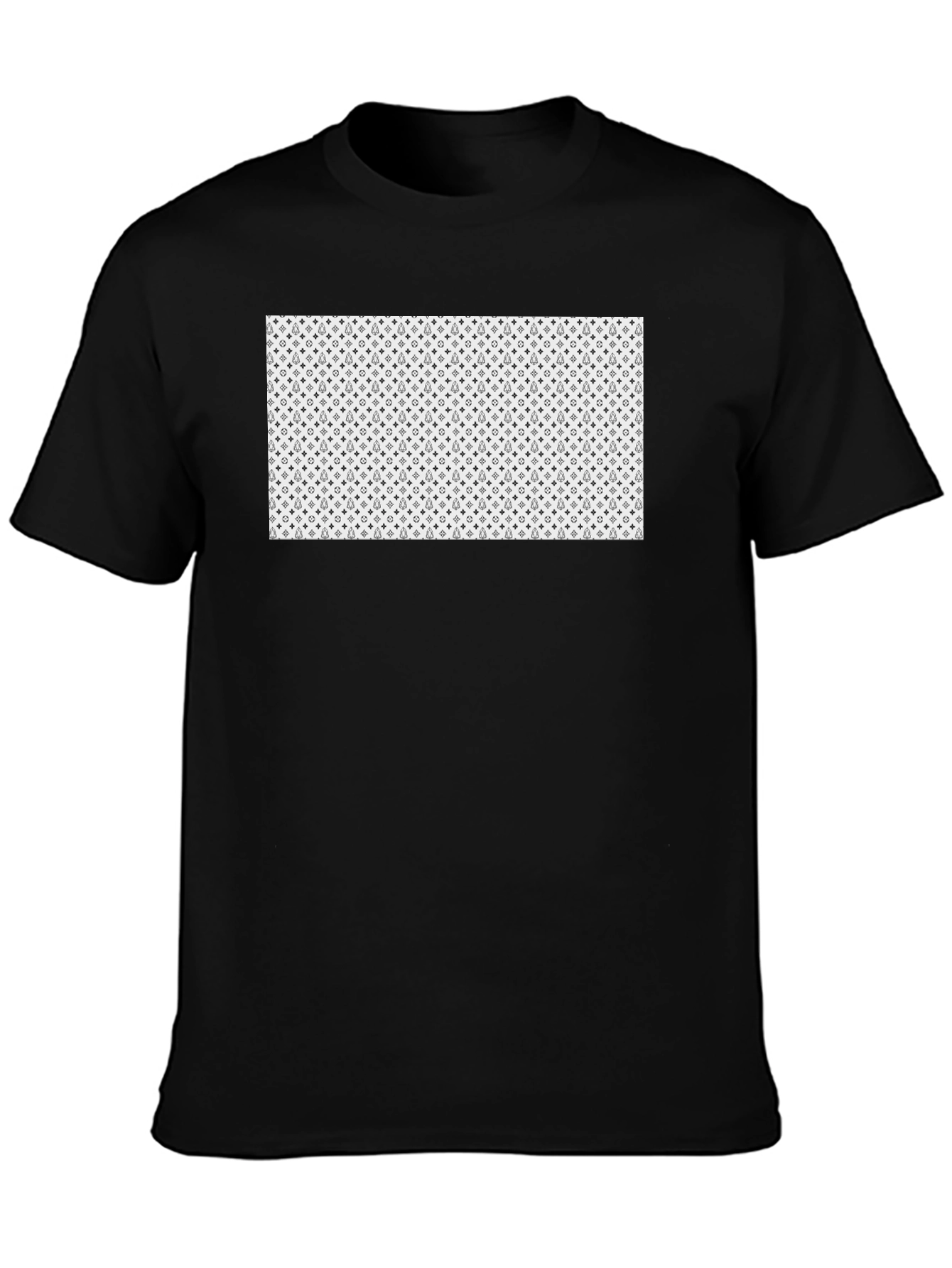 Patterned Graphic Black T-Shirt
