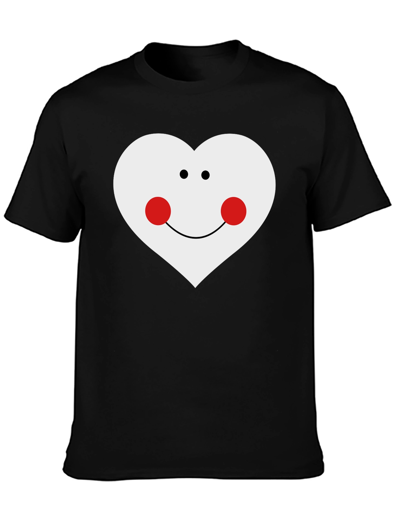 Heart Face Graphic T-Shirt - Black