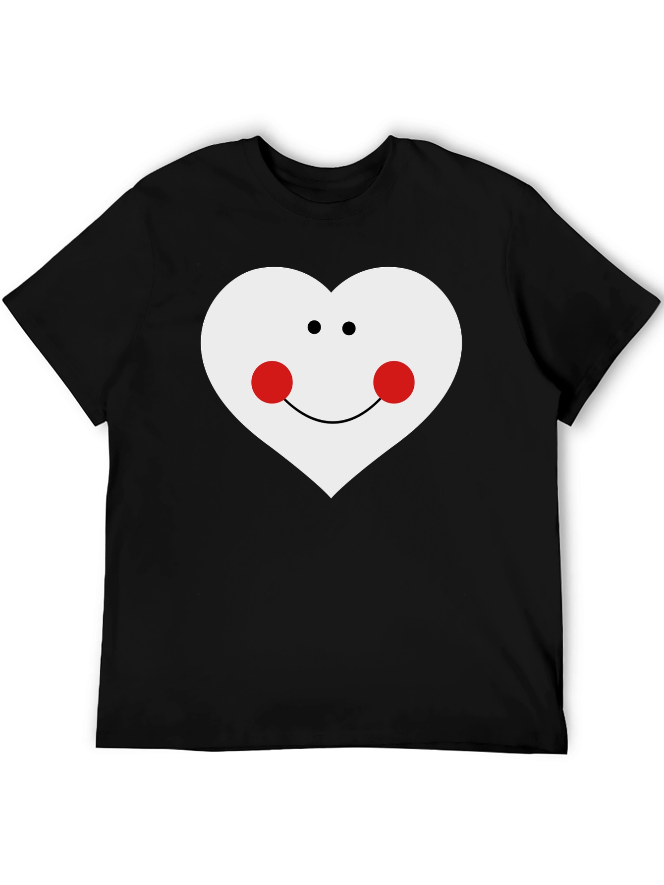 Heart Face Graphic T-Shirt - Black