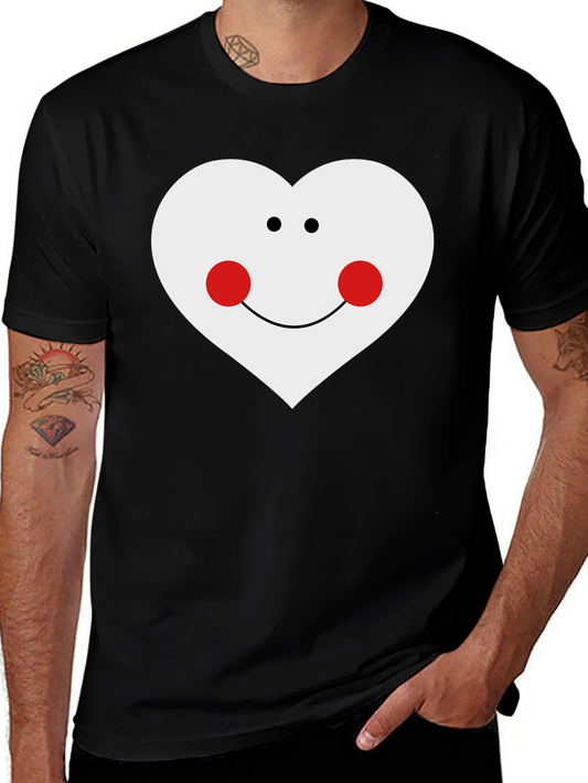 Heart Face Graphic T-Shirt - Black