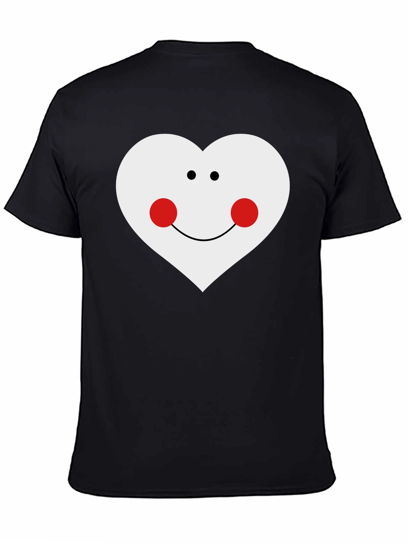 Heart Face Graphic T-Shirt - Black