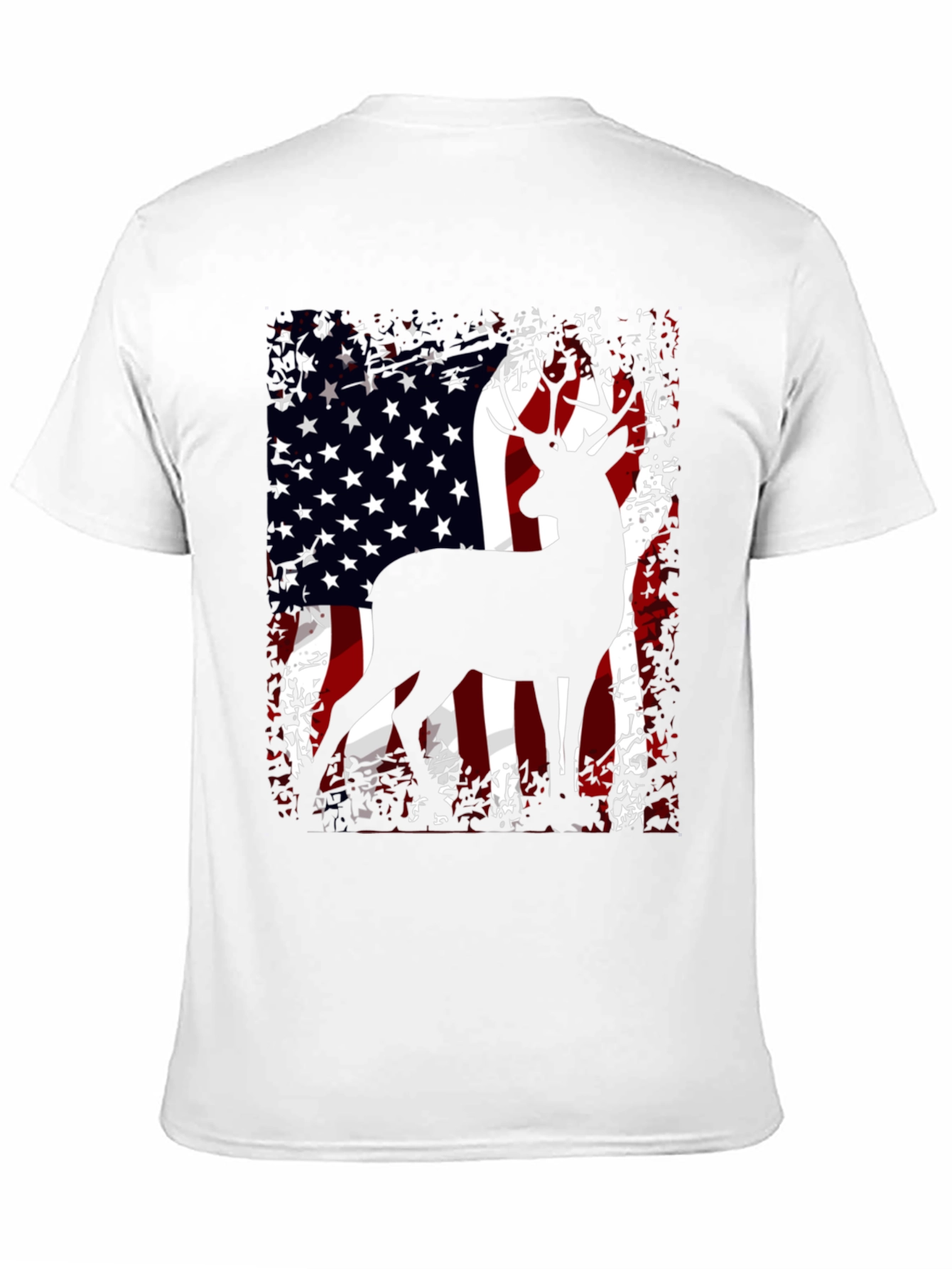 American Flag Deer Graphic T-Shirt