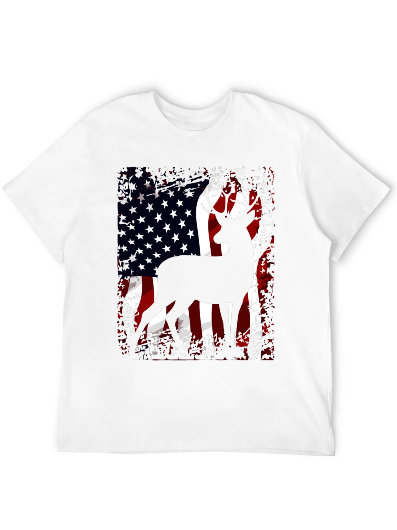 American Flag Deer Graphic T-Shirt