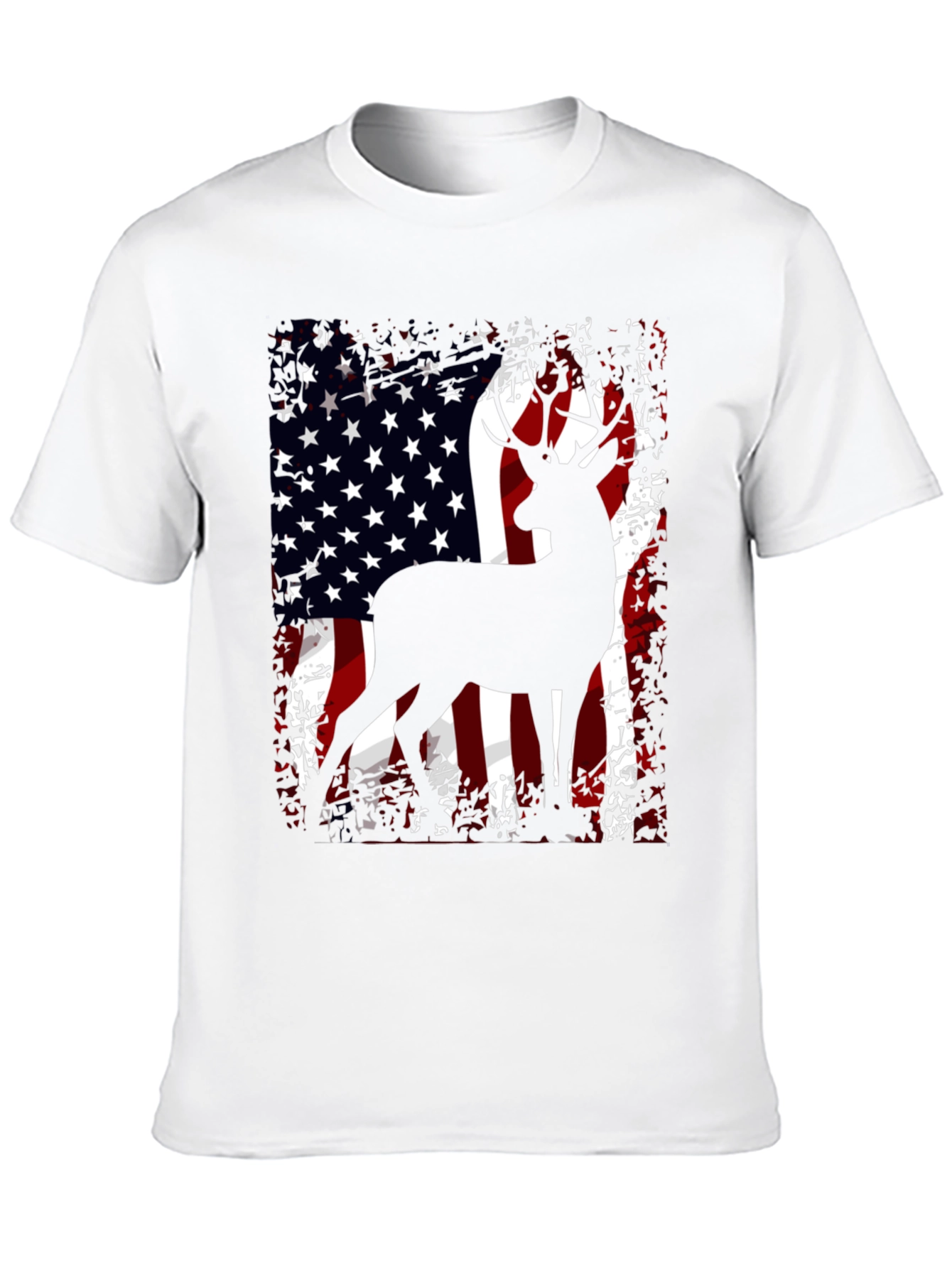 American Flag Deer Graphic T-Shirt