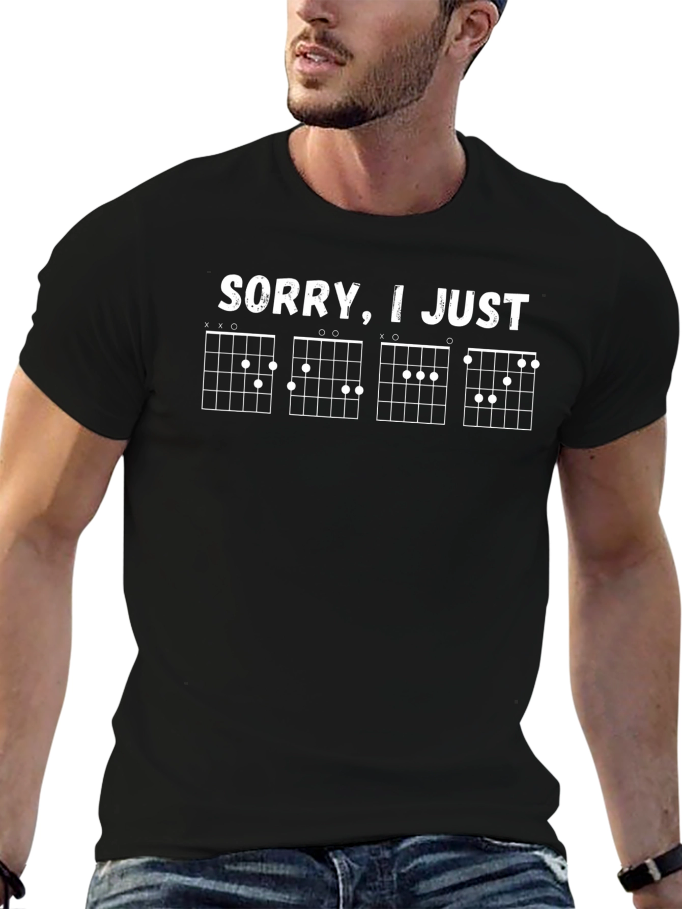 Sorry I Just Chords Funny Guitar T-Shirt
