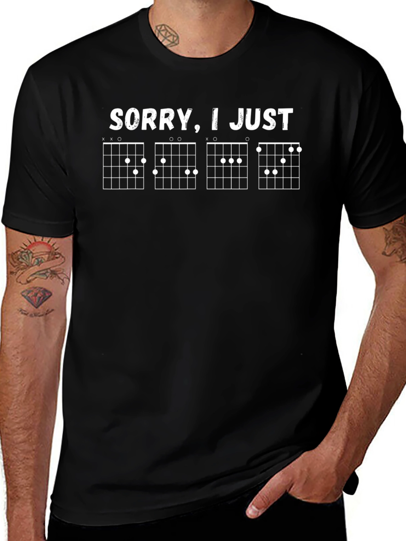 Sorry I Just Chords Funny Guitar T-Shirt