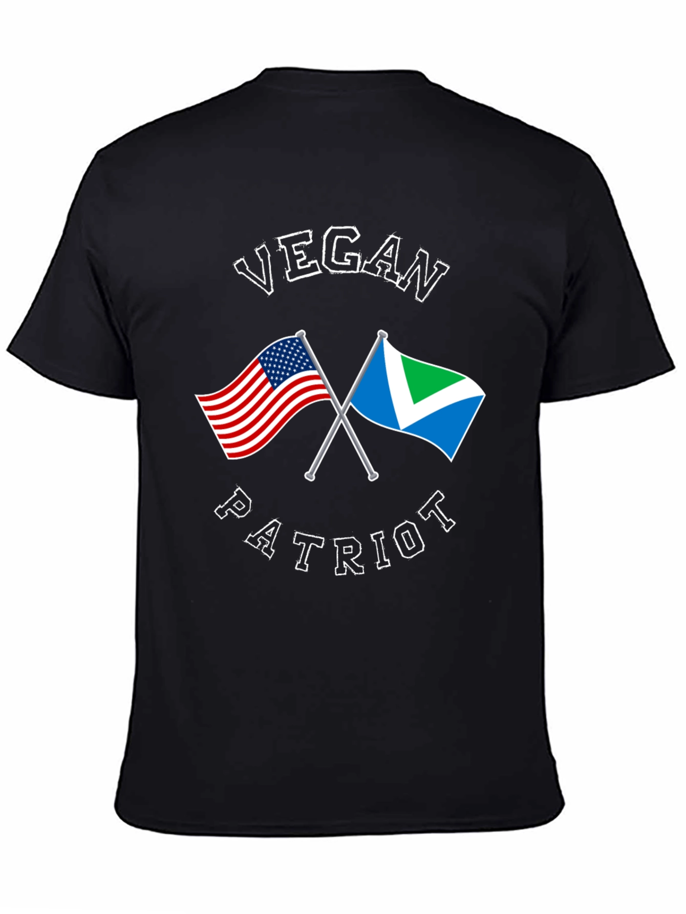Vegan Patriot T-Shirt American Flag Design