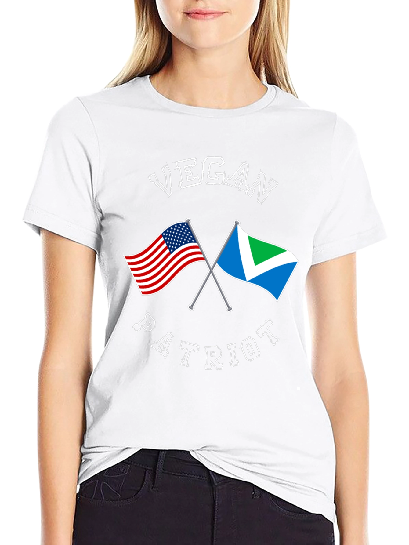 Vegan Patriot T-Shirt American Flag Design