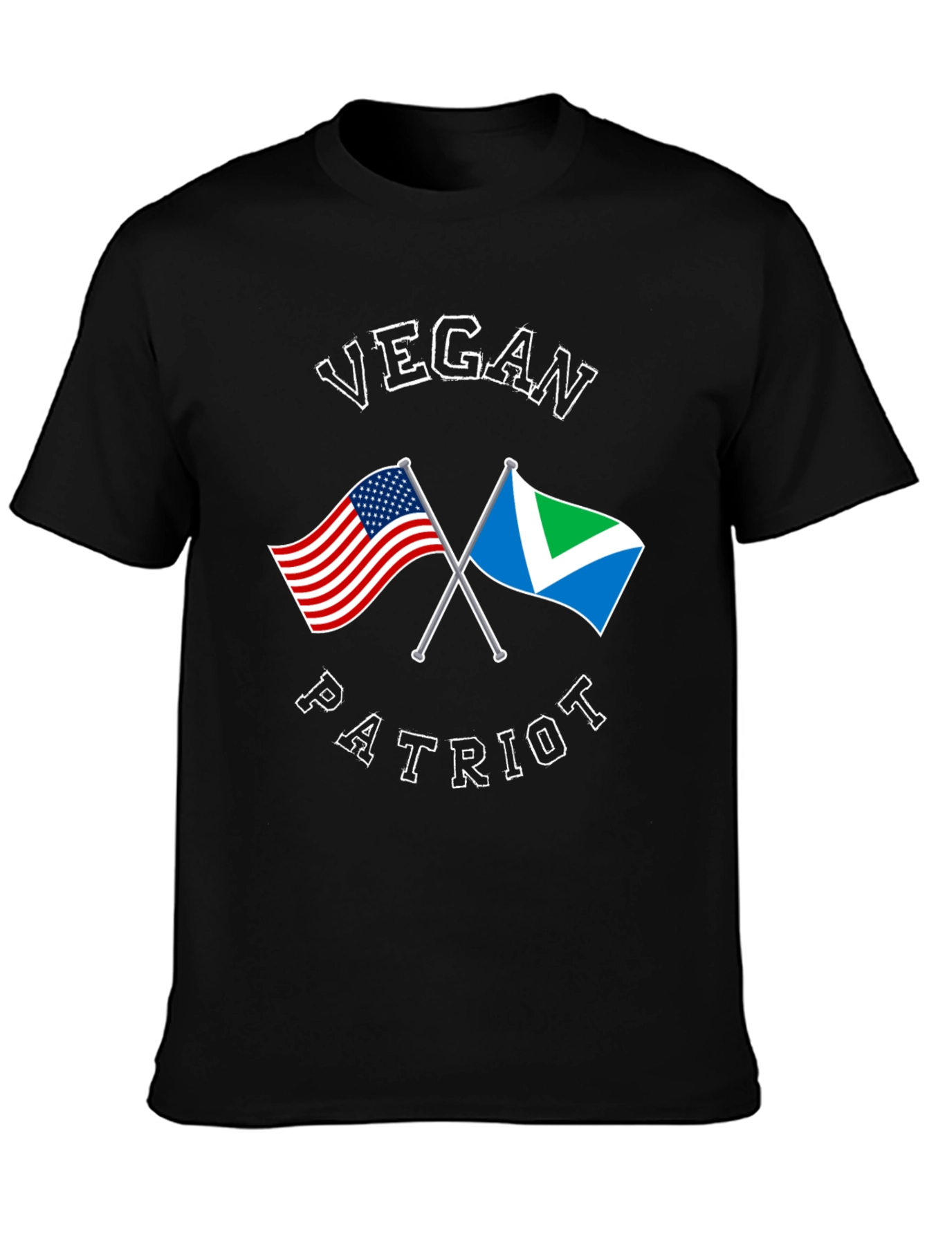 Vegan Patriot T-Shirt American Flag Design