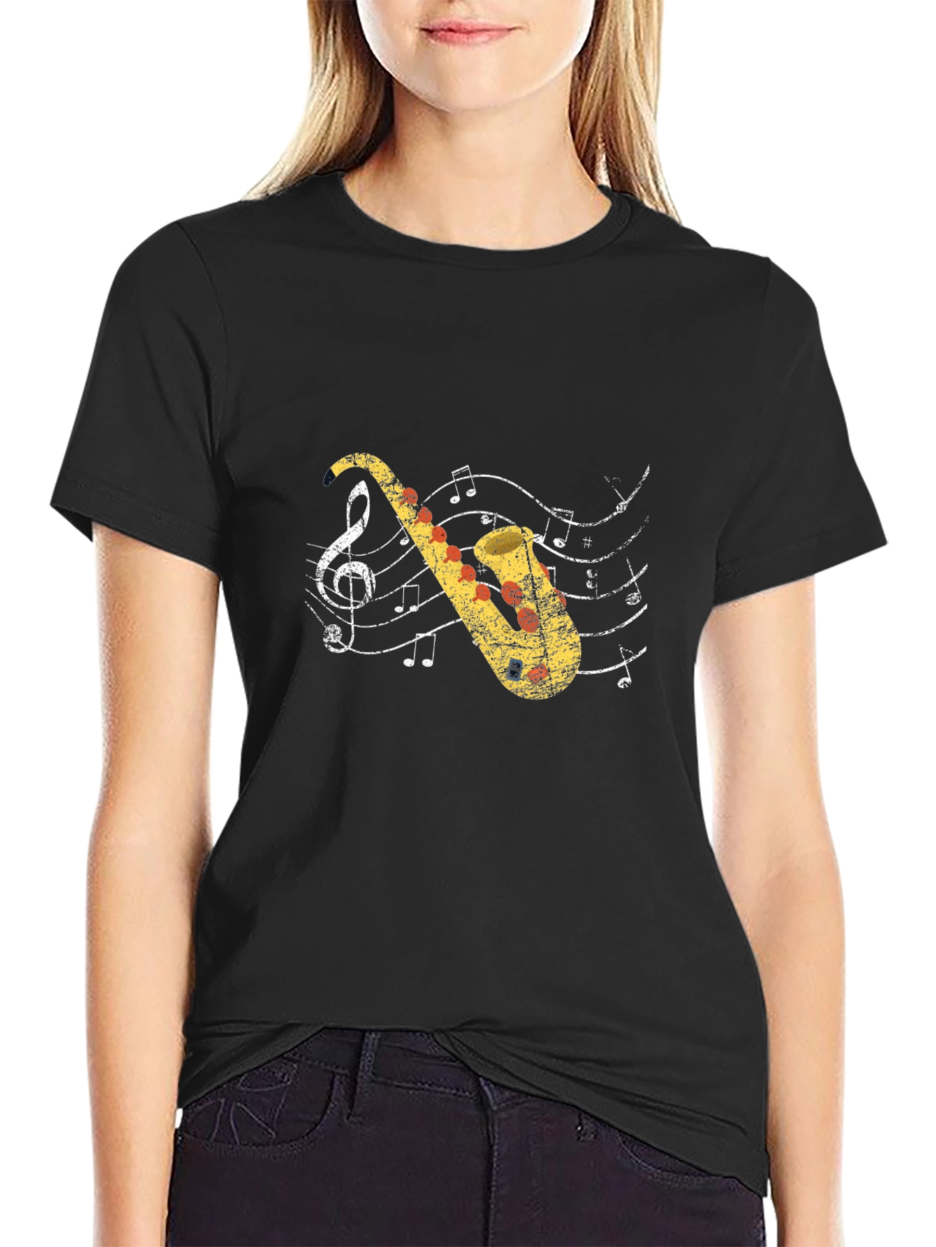 Saxophone Music Graphic Tee
