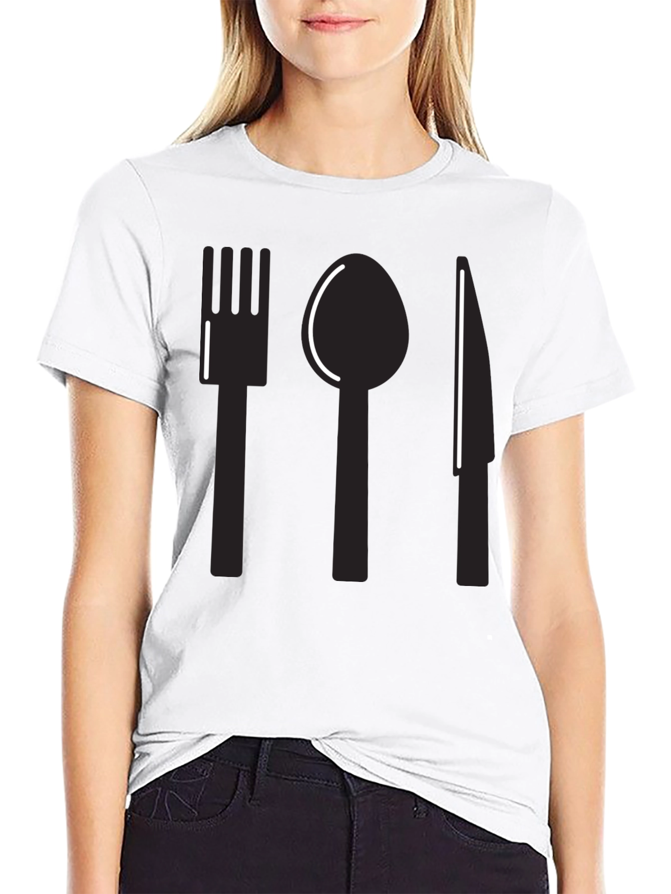 Cutlery Graphic Tee - Minimalist Chef T-Shirt